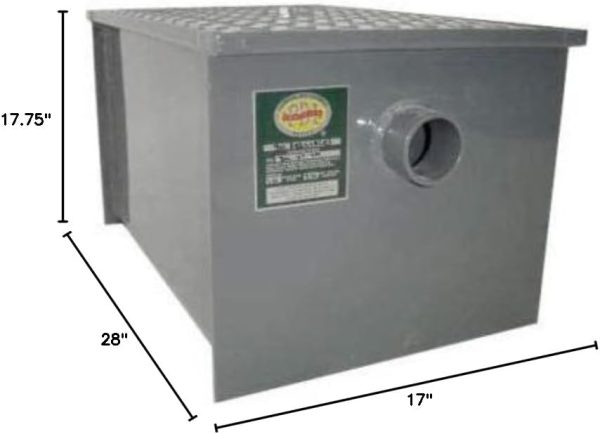KPS Commercial Grease Trap Carbon Steel 40lb Capacity-3