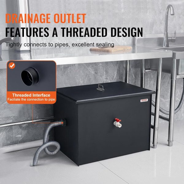 VEVOR Commercial Grease Trap 40LB High Efficiency Durable-3