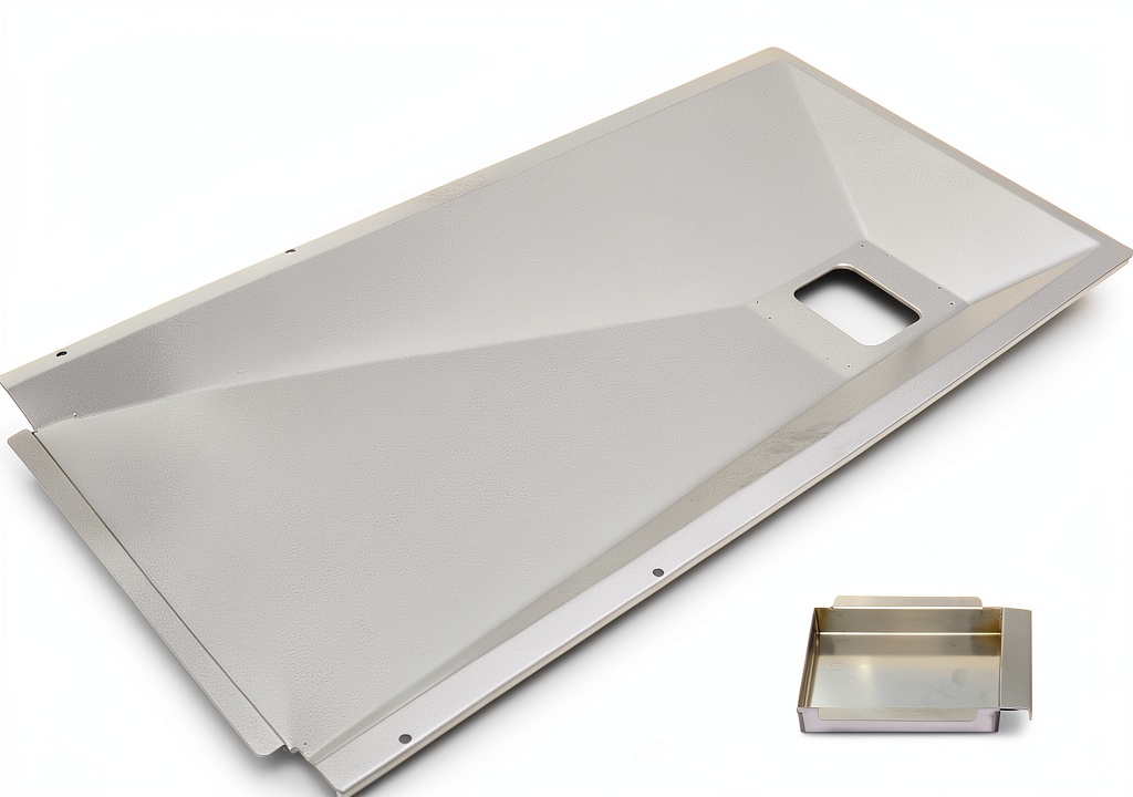 Installing BBQ-PLUS Grease Tray Stainless Steel Drip Pan Efficient on a wooden desk
