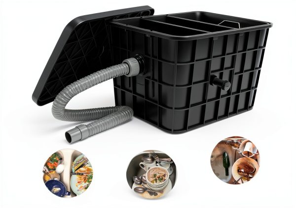 LEISHENYIN Grease Trap 9.2 Gallon Commercial Kitchen Filter-0