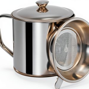HCXCQLSUY Grease Container Stainless Steel Strainer Lid-0