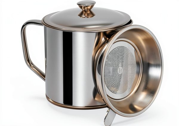 HCXCQLSUY Grease Container Stainless Steel Strainer Lid-0
