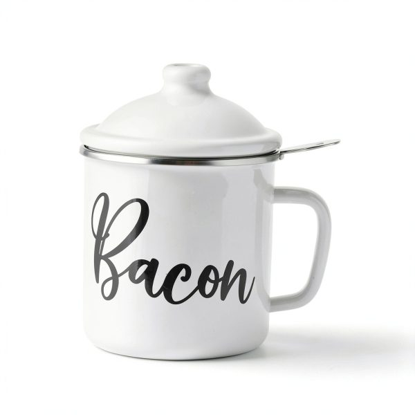Fondpen Stainless Steel Bacon Grease Container Strainer-1