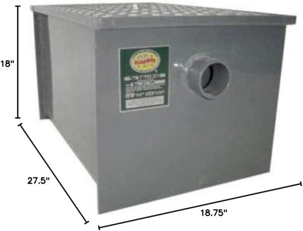 KPS Commercial Grease Trap Carbon Steel 50lb Capacity-0