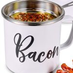 Fondpen Stainless Steel Bacon Grease Container Strainer-0
