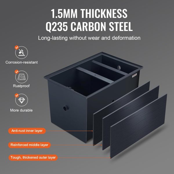 VEVOR Commercial Grease Trap 40LB High Efficiency Durable-2