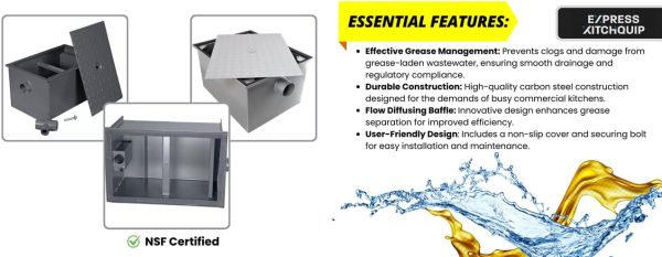 KPS Grease Trap 30lb Carbon Steel Commercial Kitchen-2