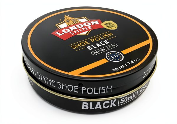 London Shine Black Wax Shoe Polish 48ml Classic Leather Care-3