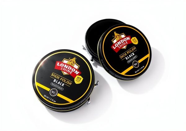 London Shine Black Wax Shoe Polish 48ml Classic Leather Care-1