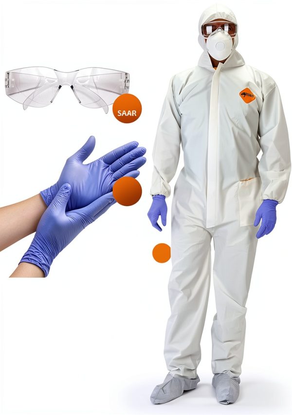 Tiger Tough Disposable Coverall Set with Gloves & Glasses 2802-1-XL-1