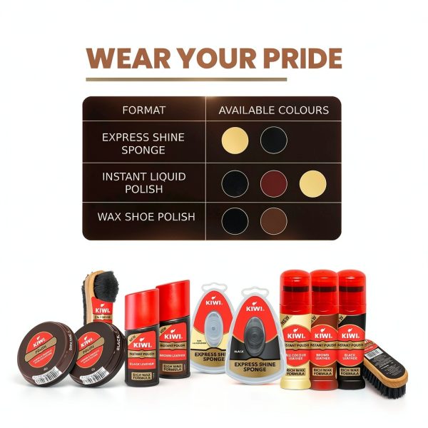 Kiwi Express Shine Instant Sponge Shoe Polish 5ml Wax Leather Polish-5