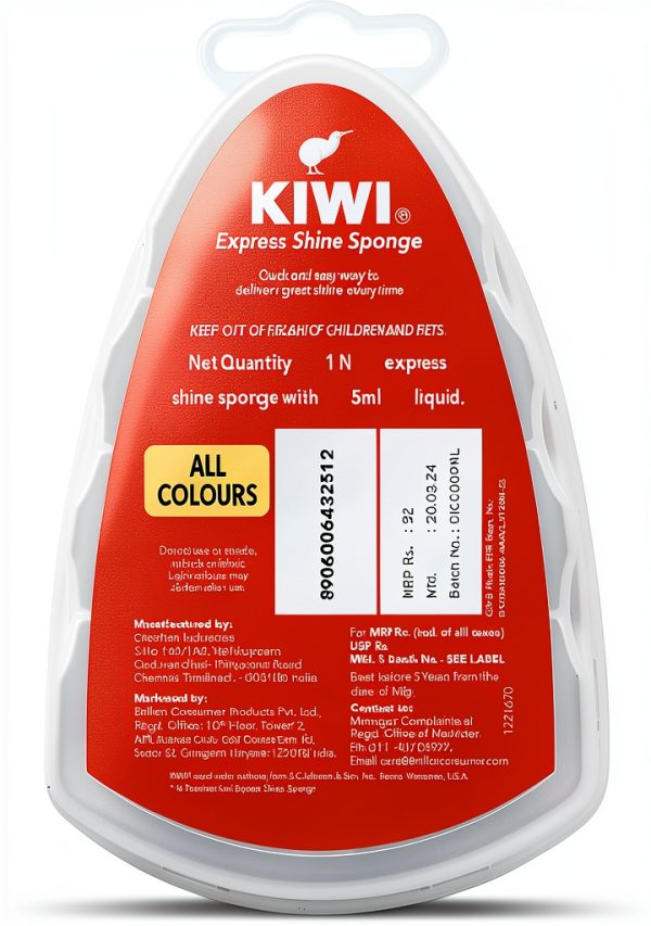 Kiwi Express Shine Instant Sponge Shoe Polish 5ml Wax Leather Polish-6