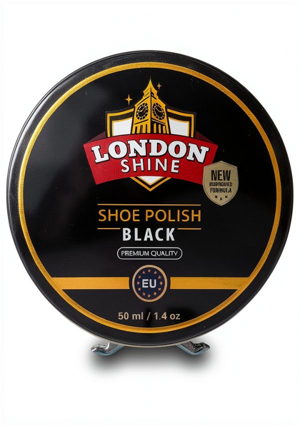 London Shine Black Wax Shoe Polish 48ml Classic Leather Care-0