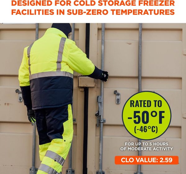 Ergodyne N-ferno 6479 Hi-vis Freezer Bib Overalls Lime 5X-Large-1
