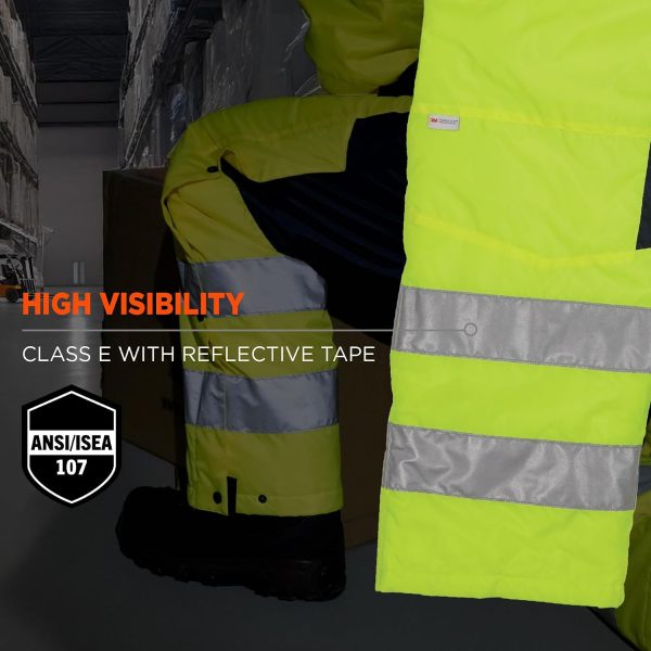 Ergodyne N-ferno 6479 Hi-vis Freezer Bib Overalls Lime 5X-Large-3