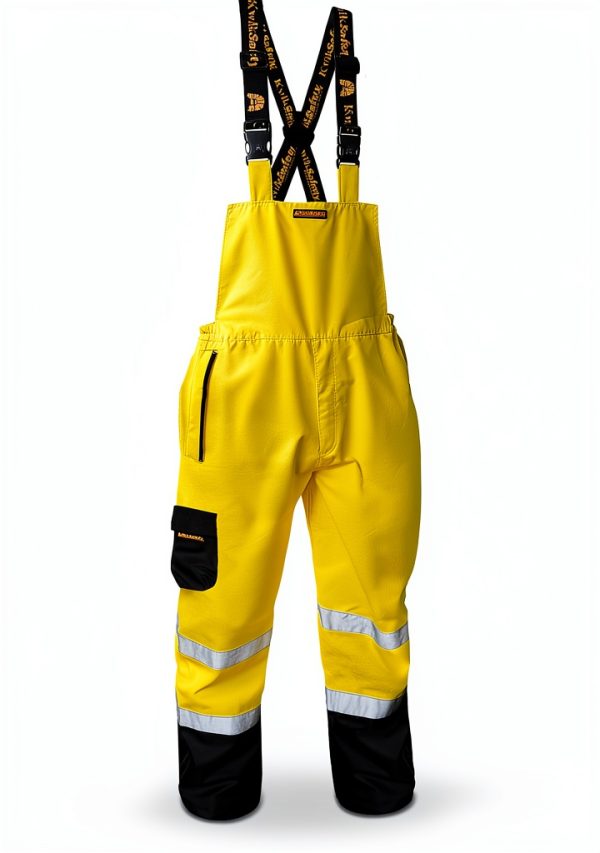 KwikSafety RIVER OTTER Hi Vis Rain Bibs for Men Waterproof ANSI OSHA-0