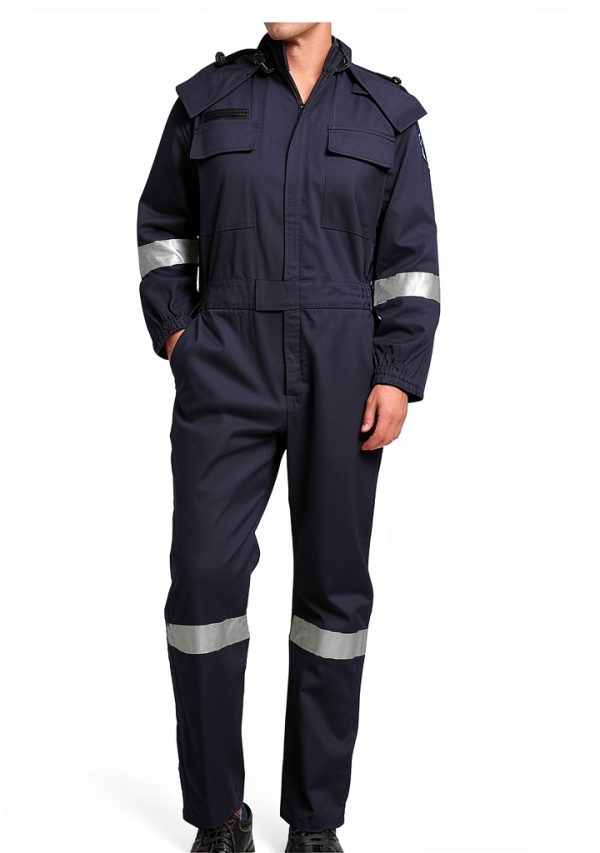 Thatrich Insulated Coveralls Hooded Hi Vis Unisex Work Overalls-3