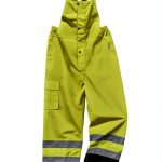 Ergodyne GloWear 8918BK Rain Bibs, Black Bottom, High Visibility, Reflective, ANSI Compliant, Lime, Large US-0