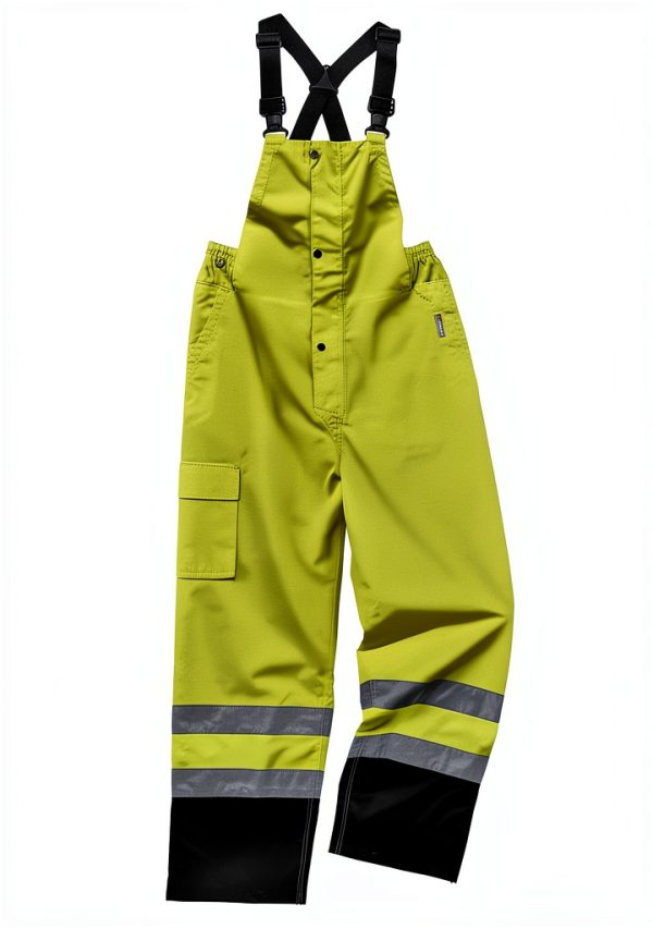 Ergodyne GloWear 8918BK Rain Bibs, Black Bottom, High Visibility, Reflective, ANSI Compliant, Lime, Large US-0