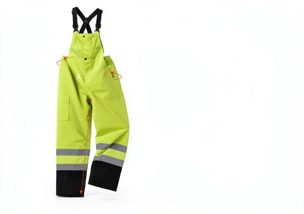 Ergodyne GloWear 8918BK Rain Bibs, Black Bottom, High Visibility, Reflective, ANSI Compliant, Lime, Large US-5