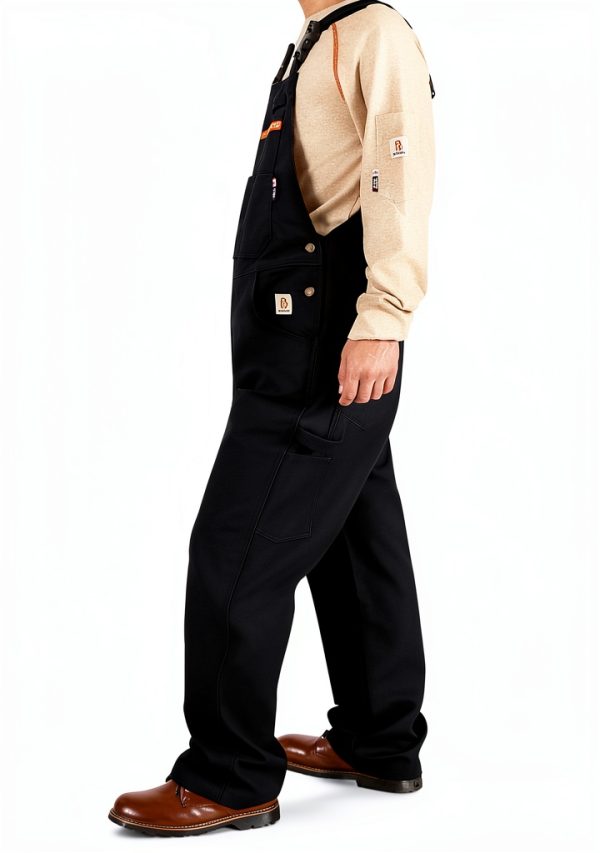 BOCOMAL Men's FR Bib Overall Duck Canvas Fire Resistant/Flame Resistant Workwear Relaxed Fit Unlined-2