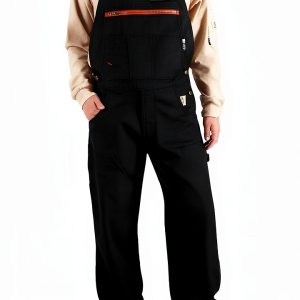 BOCOMAL Men's FR Bib Overall Duck Canvas Fire Resistant/Flame Resistant Workwear Relaxed Fit Unlined-0