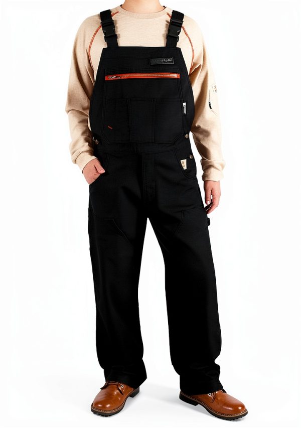 BOCOMAL Men's FR Bib Overall Duck Canvas Fire Resistant/Flame Resistant Workwear Relaxed Fit Unlined-0