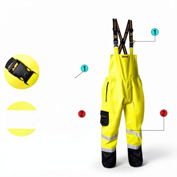 KwikSafety RIVER OTTER Hi Vis Rain Bibs for Men Waterproof ANSI OSHA-1